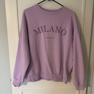 Francesca’s Milano Italia Purple Crewneck Sweatshirt